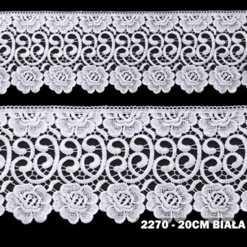 ЛЕНТА ДЛЯ ШТОР ГИПУРА КРУЖЕВНАЯ 18-20 СМ БЕЛАЯ+СЕРАЯ