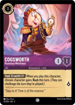 Disney Lorcana 5SSK #037 Cogsworth - Illuminary Watchman