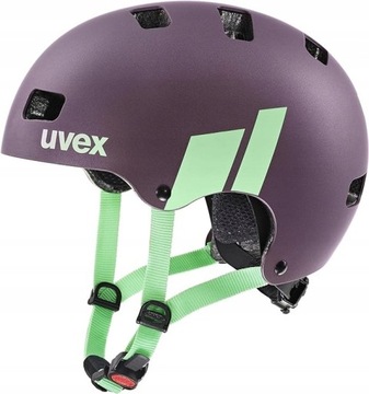 Kask orzeszek bmx rolki UVEX KID 3 CC Plum Mint rozmiar 55-58cm