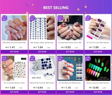 Оптовые наклейки для ногтей Chaming Toe High Qual