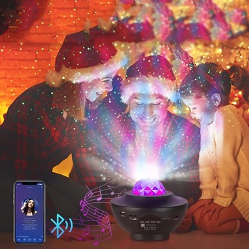 PROJEKTOR LAMPKA NOCNA GWIAZD RZUTNIK NIEBA LED GŁOŚNIK BLUETOOTH + PILOT