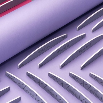 Pilnik do Paznokci Prosty 80/100 Profesjonalny Szary do Żeli Mani King 1szt