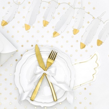 GIRLANDA na Chrzest/Komunię Białe Piórka 1,6m