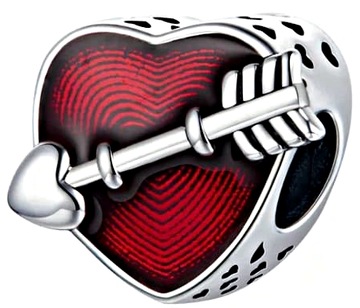 MD CHARMS czerwone serce heart strzała | S925