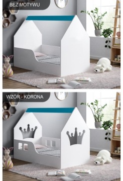 ДОМ КРОВАТЬ 140/70 СИНИЙ + МАТРАС