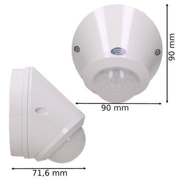 ДАТЧИК ДВИЖЕНИЯ В СУМЕРКАХ НАРУЖНЫЙ LED 360 РЕГУЛИРУЕМЫЙ ДЕТЕКТОР БЕЛЫЙ 800ВТ IP65