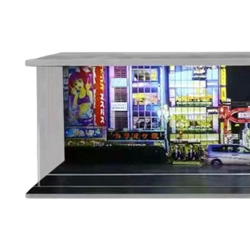 Parking w skali 1:64 LED pojemnik do przechowywania w gablocie dla modelu lalki Street