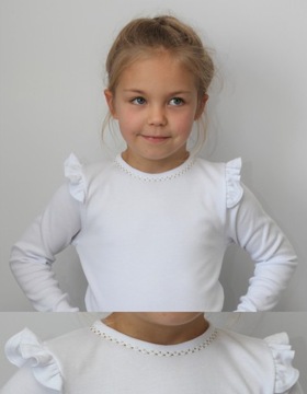 БЕЛАЯ БЛУЗКА С ОБОРОТАМИ, РАЗМЕР. 92 - КЛАУДИНКА