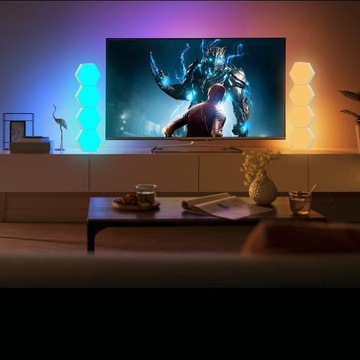 10X ШЕСТИГРАННАЯ НАСТЕННАЯ ЛАМПА SMART RGB GAMING СИНХРОНИЗИРУЕТ МУЗЫКУ