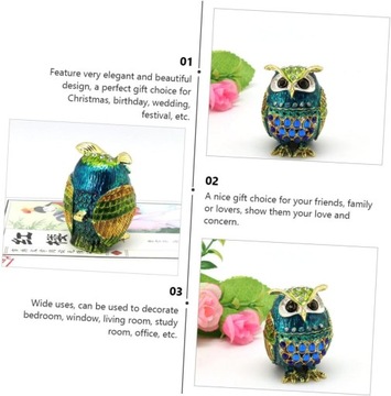 Ze Stopu Sowa Metalowy Statua Sowy Ozdoba Etui Na Biżuterię Pudełka Z Biżut