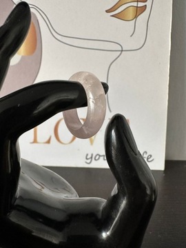Обручальное кольцо, натуральный камень, розовый кварц, размер 19/В400