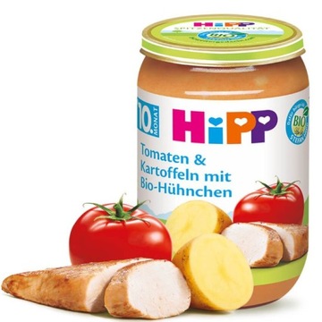 HIPP BIO ZIEMNIAKI POMIDOR KURCZAK 220g 10m