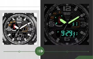 ZEGAREK MĘSKI WOJSKOWY MILITARNY SPORTOWY WODOODPORNY DATA ALARM + PUDEŁKO
