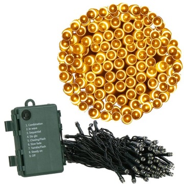 РОЖДЕСТВЕНСКИЕ ЕЛОЧНЫЕ ОГНИ 100LED НАРУЖНЫЕ ВНУТРИ 10м ТЕПЛЫЙ БЕЛЫЙ РОЖДЕСТВЕНСКИЙ