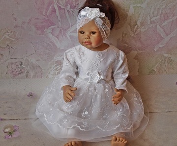 НОВИНКА!! КРУЖЕВНОЕ КРЕСТИЛЬНОЕ ПЛАТЬЕ МАРТЫНКА 62