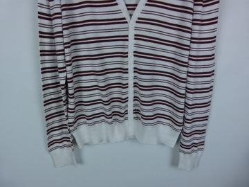 H&M cienki męski sweterek w paski bawełna / L