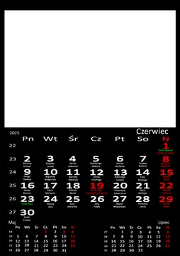 fotokalendarz biurkowy CZARNY - Twoje zdjęcia Oznaczone święto WIGILIA
