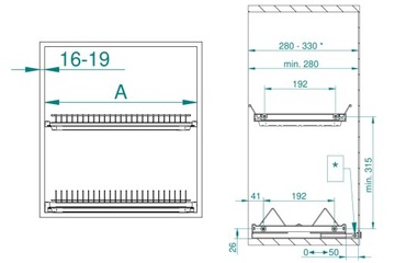 REJS Вариант 3 сушилка для посуды, сушилка для шкафа, 80 см, эффект хром, 2P