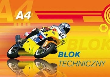 BLOK TECHNICZNY BIAŁY A4-10 250G