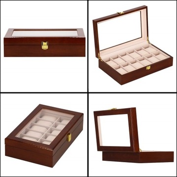 КОРОБКА-ОРГАНИЗАТОР ДЛЯ ЧАСОВ 12 шт. ШКАТУЛКА ДЛЯ ЮВЕЛИРНЫХ ИЗДЕЛИЙ ELEGANT