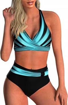 STRÓJ KĄPIELOWY BIKINI WYSOKI STAN KOLORY,3XL