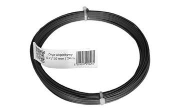 DRUT WIĄZAŁKOWY ocynk+PCV 0,7/1,0mm - 24m ANTRACYT