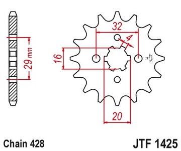 ПЕРЕДНЯЯ ЗВЕЗДОЧКА JT JTF1425.15