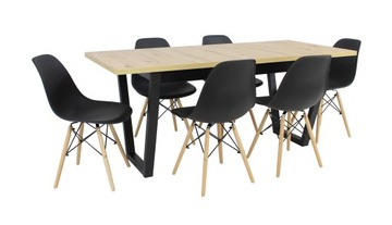 Stół rozkładany DĄB ARTISAN 80x140/180 + 6 krzeseł