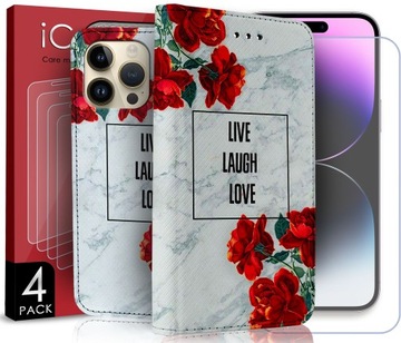 2W1 ETUI DO IPHONE 14 PRO MAX WZORY + SZKŁO 4SZT