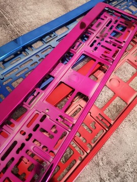 КРАСНАЯ ХРОМИРОВАННАЯ МЕТАЛЛИЧЕСКАЯ РАМКА ПЛИТЫ, 2 ШТ.