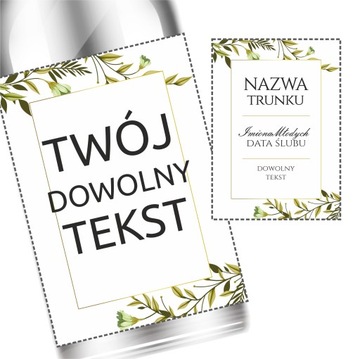 ZSG Etykiety naklejki weselne na wódkę 10 szt