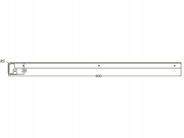 НАКЛОННАЯ ПОЛОСКА ДЛЯ СТОЛЕШНИЦ R5 38ММ, ЧЕРНАЯ