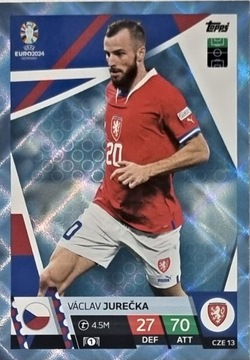 EURO 2024 TOPPS MATCH ATTAX CRYSTAL CZE 13 VACLAV JURECKA CZECHY