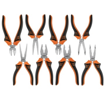 НАБОР КОМБИНИРОВАННЫХ ЩИПЦОВ NEO Tools 160-180ММ, 8 ШТ. С РАСШИРЕННЫМИ СТОРОНАМИ