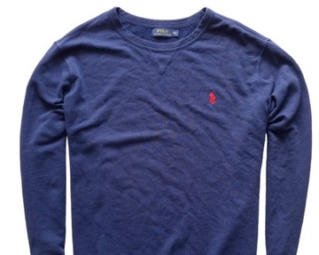 POLO RALPH LAUREN NAVY BLUE CREW NECK Bawełna Męska Bluza XXL