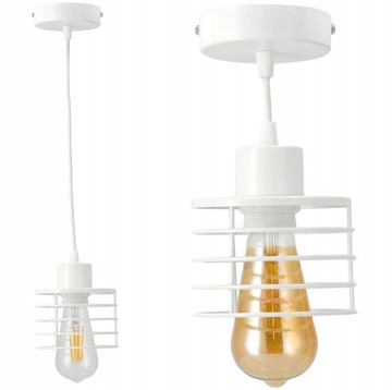 LAMPA WISZĄCA SUFITOWA ŻYRANDOL SPRĘŻYNA BIAŁA LED