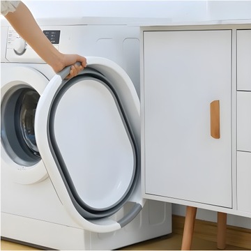 СКЛАДНАЯ КОРЗИНА ДЛЯ БЕЛЬЯ СКЛАДНАЯ ЧАША СИЛИКОНОВАЯ, ОВАЛЬНАЯ, БОЛЬШАЯ, 25 Л