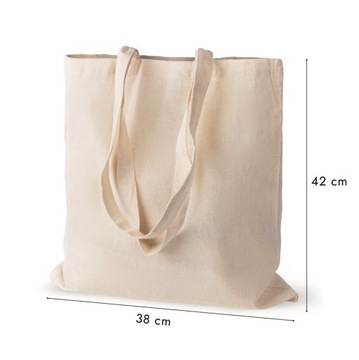 Bavlnená taška 380 x 420 mm ECRU NÁKUP Ekologická Priestranná Univerzálna