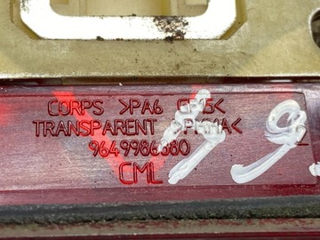 PEUGEOT 207 1600CM3 2009 TŘETÍ SVĚTLO STOP HATCHBACK 9649986880