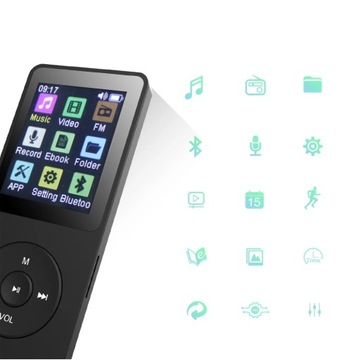 ПОРТАТИВНЫЙ MP3-ПЛЕЕР 16 ГБ BLUETOOTH 5.0 HIFI МУЗЫКАЛЬНЫЙ ПЛЕЕР ЧЕРНЫЙ