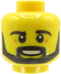 LEGO główka figurki - mężczyzna, broda i wąsy