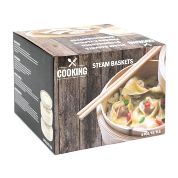 2-уровневой коричневый бамбуковый пароход 20x16 см.