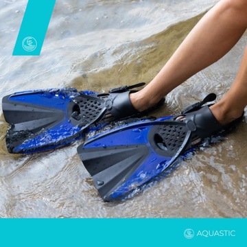 Набор для подводного плавания AQUASTIC Полнолицевая маска + ласты синий L-XL