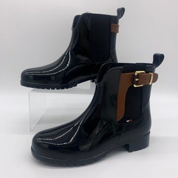 Buty damskie kalosze Tommy Hilfiger O1285XLEY 2Z2 r. 37 czarne eleganckie