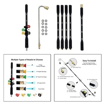 Удлинитель для мойки высокого давления, насадка для очистки желобов