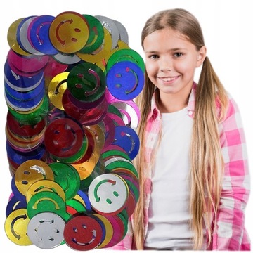 ДЕКОРАТИВНЫЕ КОНФЕТТИ СМАЙЛЫ, ДЕКОРАТИВНЫЕ МЕТАЛЛИЧЕСКИЕ БАЙЕТКИ