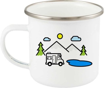 METALOWY KUBEK GARNUSZEK TURYSTYCZNY Camper wzór 12