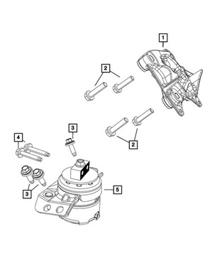 UCHYCENÍ PRAVÁ DRŽÁKY MOTORU ULOŽENÍ WRANGLER 392 JL 6.4 SRT 68490438AA