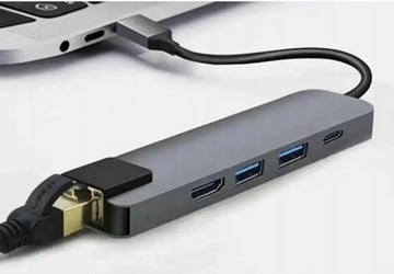 Адаптер-концентратор USB-A типа C HDMI Ethernet LAN RJ45