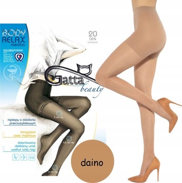 rajstopy GATTA body RELAX MEDICA 20 den PRZECIWŻYLAKOWE daino # 5 XL